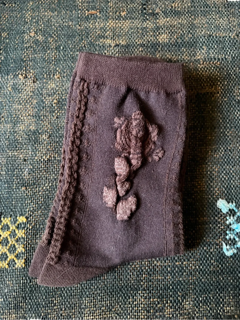 NWT Tiepology Women's socks in Brown Gothic Rose